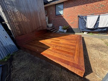 Merbau deck with a picture frame border detail